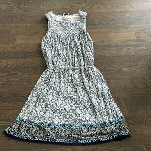 LOFT | Blue & White Print Dress | Size M